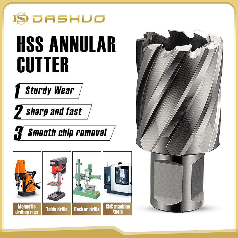 High-Speed Steel annular cutter Hollow Drill Bits, 12-65mm Diameter, Magnetic Drill & CNC Metalworking Tools - Precision Ground & Long-Lasting Sharpness