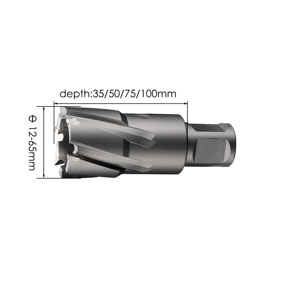 TCT Annular Cutter Tungsten Carbide Tipped Diameter 12-65mm Depth 35 for Magnetic